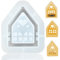 Stampi Silicone Natale, Stampi Silicone Natale 3D a Forma di Casa, Formine per Candele Fai Da Te Stampi in Silicone Natalizi Stampi Natale Stampi per Gesso Stampi in Silicone per Gesso
