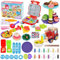 Zhwidnerso 85 Pcs Playdough Set, 3 in 1 Dough Play, Playdough Accessories Ice Cream Noodle Hamburger Maker Machine With Music, Kids Clay Molds Kitchen, for Kids 3 4 5 Years Boys and Girls Gift