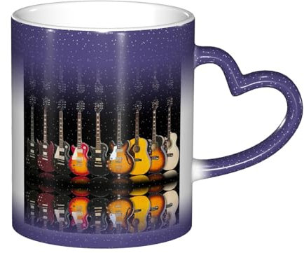Birthday Gifts 11 oz Mug Starry Sky Cute Coffee and Tea Electric Guitar Mug Ceramic Coffee Mugs for Women and Men