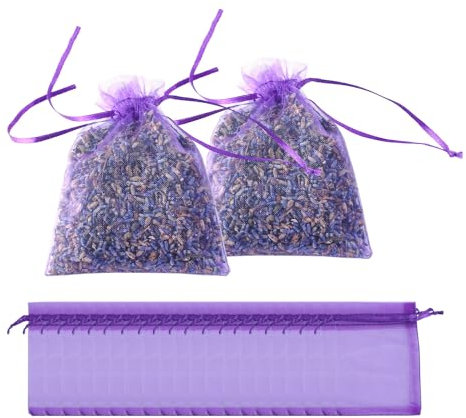 30x Bolsas de Lavanda Vacía, 6.5 x 9 cm Saquitos de Lavanda Seca Protección Antipolillas para Armario, Bolsitas de Lavanda para Aroma Coche y Habitación Sueño Ropa Cajones Armarios (6g)