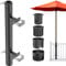 Dolibest Sonnenschirmhalter Balkongeländer, Terrassenschirm Rohrklemme Verstellbar Ampelschirm Klammer Platzsparend Ständer Halterung 3 Reduzierhülse für 3-5cm Stangen, bis 5.6x5.3cm Deckgeländer