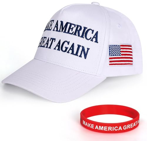 Sumyer MAGA Trump-Hut, Donald Trump Cap, Keep American Great Trump 2024 Hut mit Armband (Maga-Rot) (Größe L), weiß, L