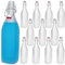MamboCat 12er Set Vierkant-Bügelflaschen Swing I 1 L I Frozen-Glas | edle Verpackung I Essig & Öl I Trink-Flaschen I Milchglas transluzent