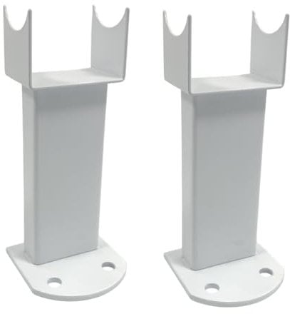 Greened House Lot de 2 pieds de radiateur ovales autoportants sur pied double et simple Blanc