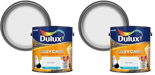 Dulux Easycare Washable & Tough Matt Emulsion Paint For Walls And Ceilings - Rock Salt 2.5 Litres (Pack of 2)