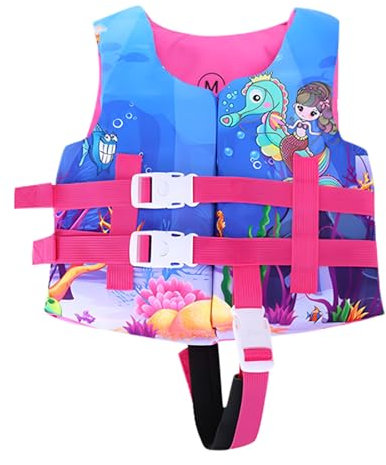 Chaleco Flotador Bebe Infantil Ajuste Correa de Seguridad Chaleco de Natación Bonito Estampado de Dibujos Animados Piscina Chalecos Ayuda a la Flotabilidad para Niños y Niñas