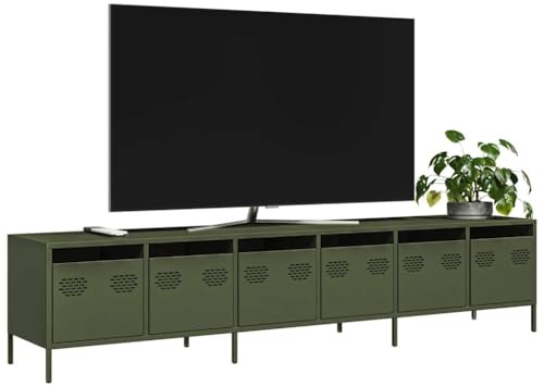 GCHDHAPB Entertainment Centres & TV Stands-TV Cabinet Olive Green 202x39x43.5 cm Cold-rolled Steel