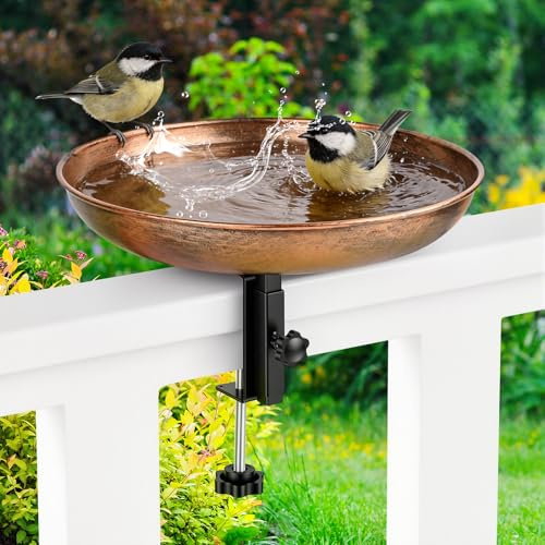 Gaethra Vogeltränke Hängend, Vogeltränke zum Aufhängen, Wassertränke für Vögel, Vogelfutterhaus Stehend, Vogelfutterspender, Vogelbad für Balkon, Garten