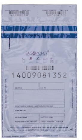OFFICE PRODUCTS Safebags Sicherheitsbeutel / 50 Stück/weiß/blickdicht/ B5/ 190x260 mm/ausbruchsicher/für den Transport von Bargeld und Wertsachen/einzeln nummeriert