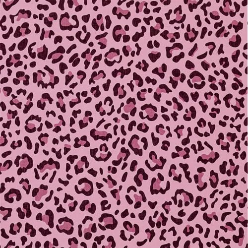 Peyotes Leopard Print Wallpaper Peel and Stick Vinyl Wrap Wall Papers | Self-Adhesive Removable Sticky Back Plastic for Furniture Cabinets Bedroom Bathroom Print Decal Roll 44.5x500cm, Pink