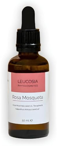 Leucosia Olio di Rosa Mosqueta Puro Biologico 50 ml per Rughe, Cicatrici e Smagliature, Rosehip Oil per Viso, Corpo, Mani, Olio di Rosa Canina Puro per Pelle Secca