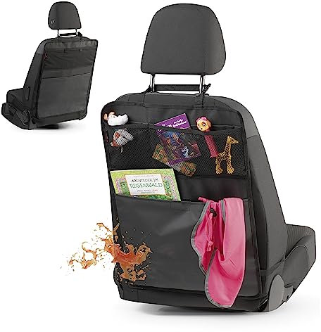 Walser Autositz Organizer, Rücksitz Organizer Jeremy, Rückenlehnenschutz und Trittschutz, Autoorganizer Rücksitz, Kinder Organizer schwarz 12488