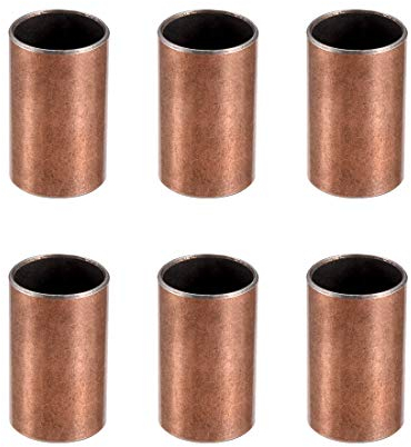 sourcing map 6Pcs Cojinetes de Casquillo, Manguito de Rodamiento sin Aceite, Diámetro Interior 16mm, Diámetro Exterior 18mm, Longitud 30mm, Cojinetes de Manga Bujes de Acero Carbono