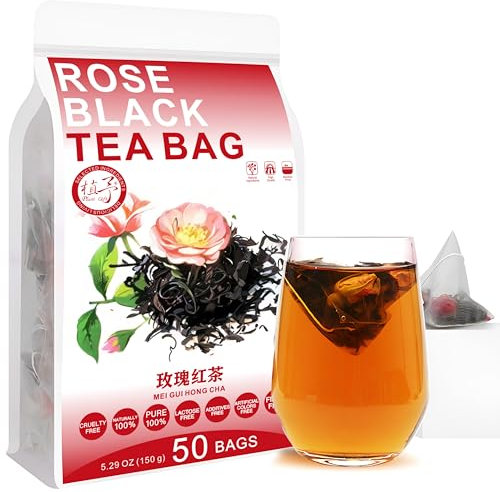 Plant Gift Rose Black Tea Bag 5.29oz (3g*50bags) tè nero, doppia rosa, natura pura cinese, cura della salute tè misto, combinazione di tè floreale 150g 玫瑰红茶
