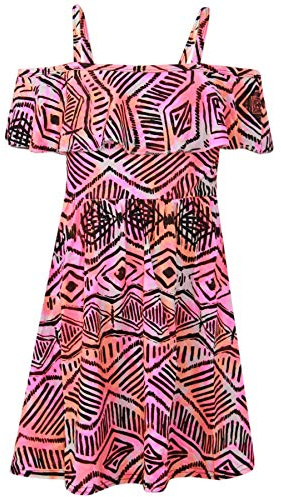 A2Z 4 Kids Girls Skater Dress - Off Shoulder Aztec Print 7-8