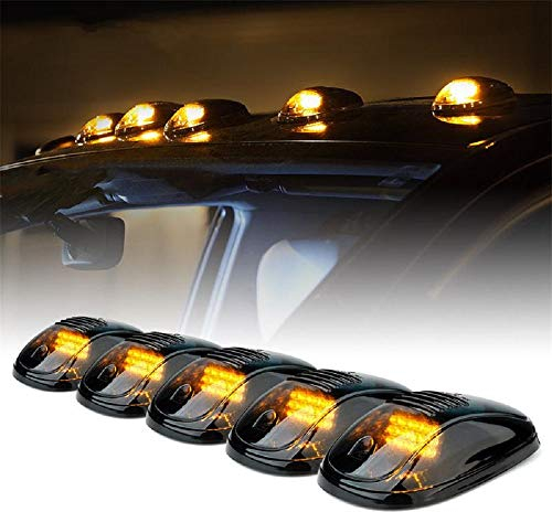 SANWAN, luce di segnalazione per cabina – luci di marcia superiori per tetto, 5 pezzi, 12 LED, impermeabile, per auto, camion e camion