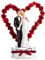 Tortenfigur Brautpaar- Herz aus roten Blumen 16 cm Tortenaufsatz Tortendeko Hochzeit PMF44-008B