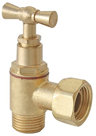 SOMATHERM FOR YOU, Robinet de WC équerre en laiton brut M12/17 avec écrou tournant 12/17, fermeture à potence, presse-étoupe, pour raccordement réservoir, pression max 6 bars