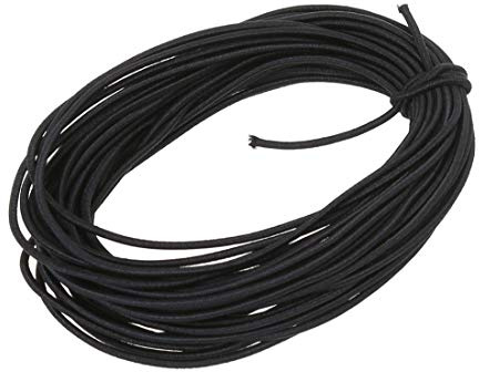 Usew Cordoncino elastico rotondo da 2 mm, 9,1 m (nero)