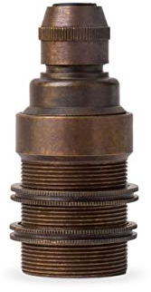 Vintage Gewindemantel (+2 Gewinderinge) Lampenfassung aus Messing - Made in Europe - E14, Old English Finish