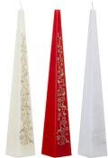 Luxuriöse Adventskerze in Rot, Elfenbein oder Weiß, 31,5 cm, Pyramidenform, Kerze mit Countdown bis Weihnachten (Elfenbein)