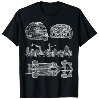 Ideasfinder Homme T-Shirt Racing Car Formule, Top Driver Wheel Team w T-Shirt Noir S