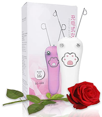 Damen Gesichtshaar Entferner, Faden Epilierer, Usb Gesicht Enthaarung Epiliergeräte mit Baumwollfaden, Elektrischer Gesicht Delicate Depilation Device(Gold)