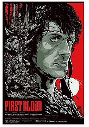 Rambo First Blood Filmposter 1 Leinwand Poster Schlafzimmer Dekor Sport Landschaft Büro Raumdekor Geschenk Ungerahmt: 50 × 75 cm
