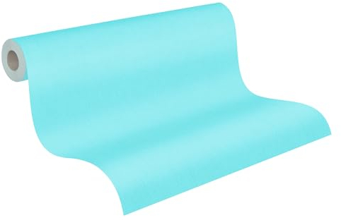 A.S. Création Unitapete Little Love Tapete einfarbig unifarben PVC-freie Vliestapete blau seidenmatt glatt 383136