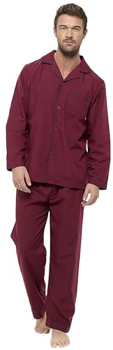 kraftd Men's Pyjama Set Traditional Classic Cut Pyjamas Sets Cotton Loungewear Sleepwear Nightwear 2 Piece Pj's