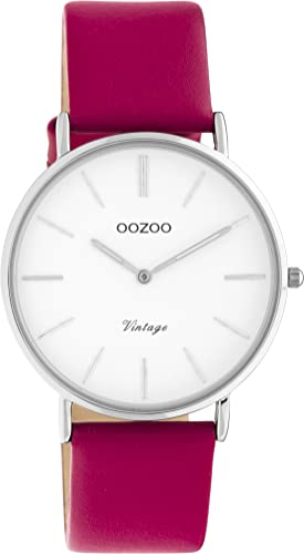 Oozoo Vintage Damen Uhr - Armbanduhr Damen mit 18mm Lederarmband - Analog Damenuhr in rund C20213