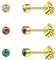 Artskin Damen Ohrstecker Titan Mädchen Ohrringe Hypoallergen Kristall Herren Ohrringe 4 mm gold Frauen Geburtstags geschenke (5mm, Gold(001+AB+202))