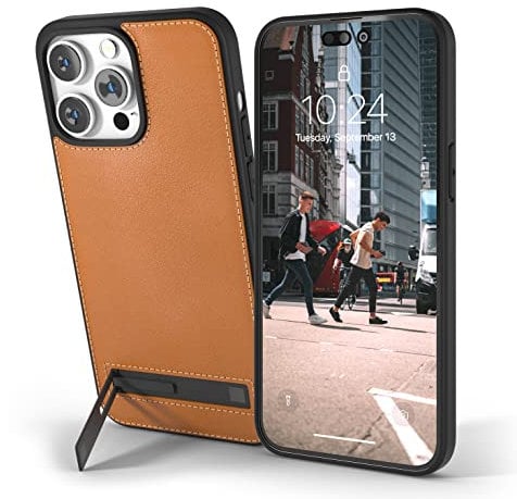 Snakehive Apple iPhone 14 Pro Metro Leather Case || Genuine Leather & Wireless Charging Compatible Cover with Kickstand || Real Leather Phone Case compatible with Apple iPhone 14 Pro (Classic Tan)