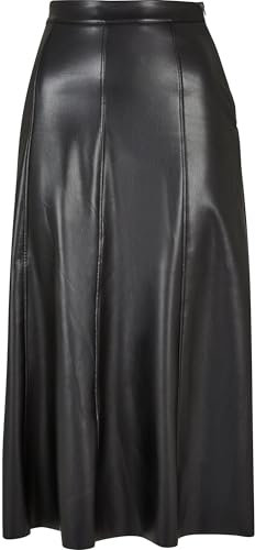 Urban Classics Synthetic Leather Midi Skirt, Gonna, Donna, Nero (Black), S