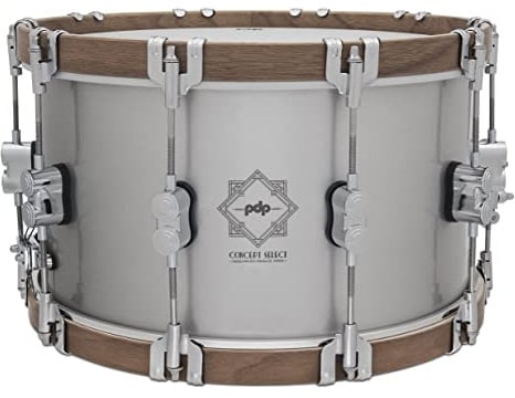PDP 8x14 Concept Select Snare Drum, 3mm Aluminum/Walnut Wood Hoops & Chrome Hardware