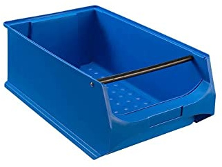 Blaue Sichtlagerbox 5.1 mit Griffstange | HxBxT 20x30x50cm | 21,8 Liter | Sichtlagerbehälter, Sichtlagerkasten, Sichtlagerkastensortiment, Sortierbehälter