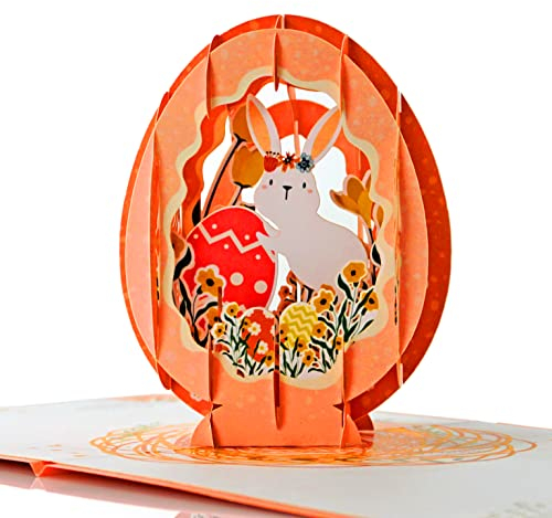CUTPOPUP Osterkarte Pop Up 3D Grußkarte (Happy Easter Egg - Warm)
