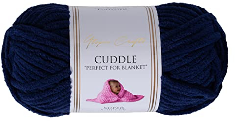 Utopia Crafts Cuddle Super Chunky Chenille Weiches Garn zum Stricken und Häkeln, 100g-60m (Marineblau)