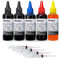 Aomya Lot de 5 Cartouches d'encre Rechargeables pour imprimante Jet d'encre Canon PGI-545 PGI-540 PGI-550 CLI-551 PGI-570 CLI-571 PGI-580 PGI-525 PGI-520 CLI-521 avec 4 seringues 2BK+CMY 500ml