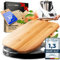 PEARWAY Planche coulissante Thermomix TM6 et TM5 en bois FSC élégant - Déplacement sans effort sans endommager la balance - Support stable grâce à l'amortissement des vibrations - Planche coulissante