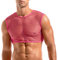 Amy Coulee Maillot de corps en résille pour homme, Rose, S