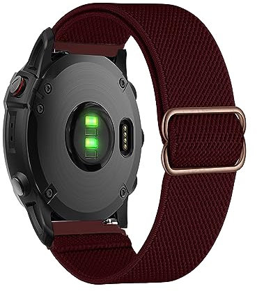 Elastisch Armband für Garmin Forerunner 955/ 935/ 945 Armband, Dehnbar Nylon Stoff Band Herren/Damen Verstellbar Sport Ersatzarmband Kompatibel mit Garmin Forerunner 955/ 935/ 945 Uhrenarmband (T)