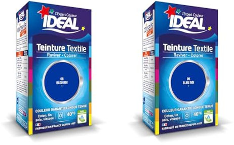 Ideal Teinture Textile Liquide 40 ml Bleu Roi (Lot de 2)