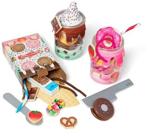 Melissa & Doug Make a Shake Milchshake-Einweckglas wiederverwendbares Spielzeugessensset Set für Jungen und Mädchen ab 3 Jahren