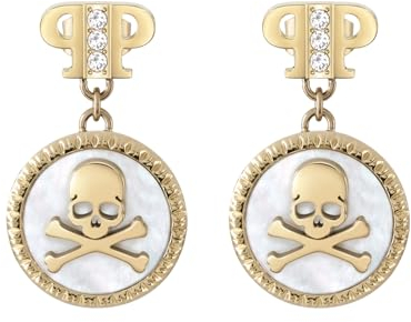 Philipp Plein Damen Ohrringe Ohrhänger Edelstahl IP Gold PLEIN MINI LOGO PJ2EA08EU