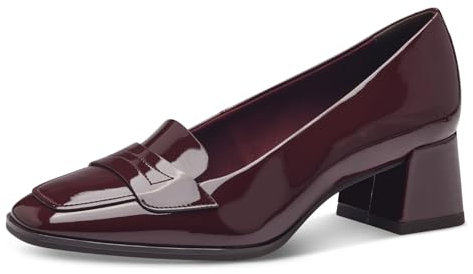 Tamaris Damen Pumps Blockabsatz bequem; Merlot, EU 39