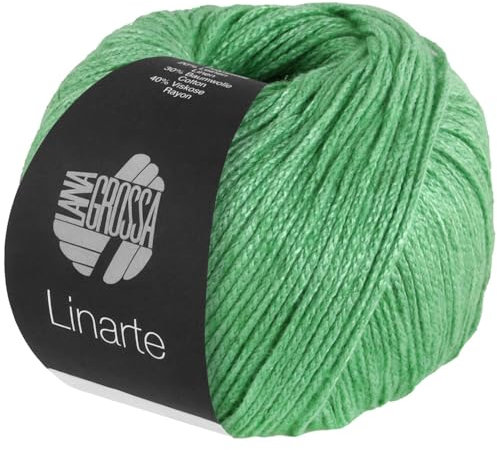 LANA GROSSA Linarte | Moderner Baumwoll/Leinen-Klassiker | Handstrickgarn aus 40% Microfaser (Viscose), 30% Baumwolle, 20% Leinen & 10% Polyamid | 50g Wolle zum Stricken & Häkeln | 125m Garn FB334
