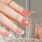 DANNI & TONI 28 Stickers Semi Cured Nail Strips,Flower&French Manicure Soft Self-Adhesive Gel Nail Stickers,Salon-Quality Gel Nail Polish Strips Manicure Stickers Set(Floral Symphony)