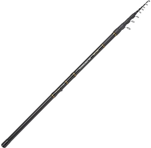 Trout Master Forellenrute, Rute zum Forellenangeln, Angelrute 400cm, 8 Teile, Schwarz & Goldfarben, Karbon, Fliegen, 30g, Kohlenstofffaser