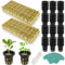 Fyeme 72 Stück Hydrokultur Pflanzen Net Kit Hydrokultur Netztöpfe Hydroponic Cubes mit Steinwolle Anzucht mit 10M Selbstbewässernde Dochtschnur aus Baumwolle für Hydrokultur